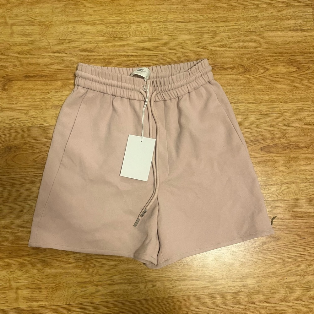 Grey/Ven Blush Pink Drawstring Shorts